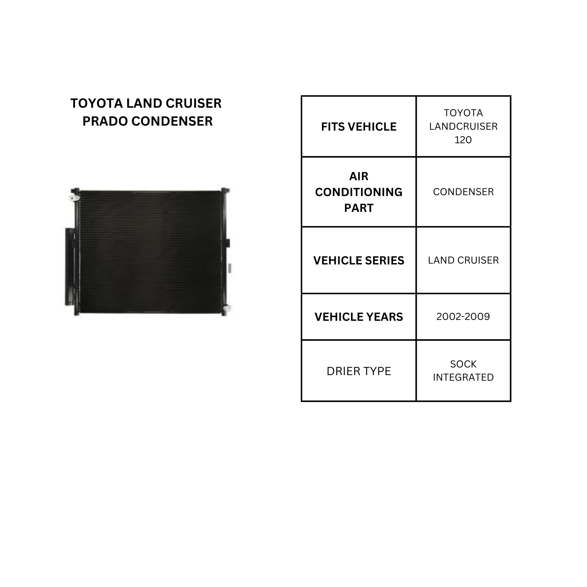 TOYOTA LAND CRUISER PRADO 120 CONDENSER